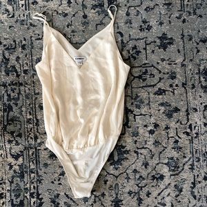 Express cream white bodysuit cami